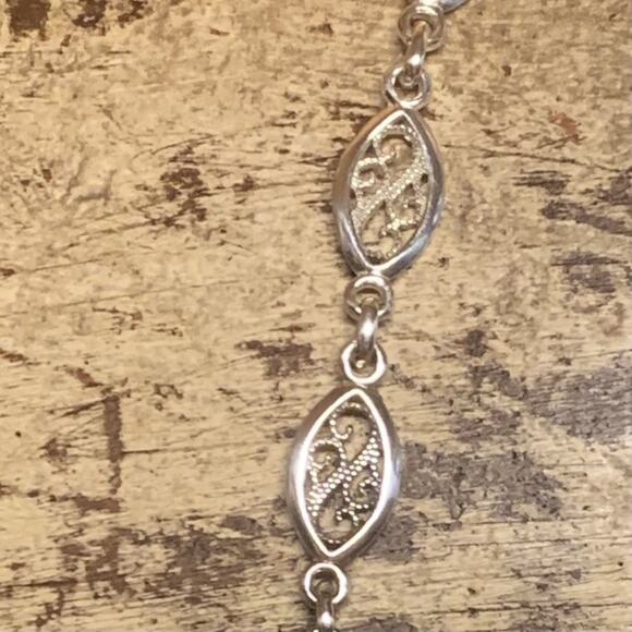 Milor Sterling Silver Filigree Chain Made in Italy 24 Inches - Picture 4 of 8